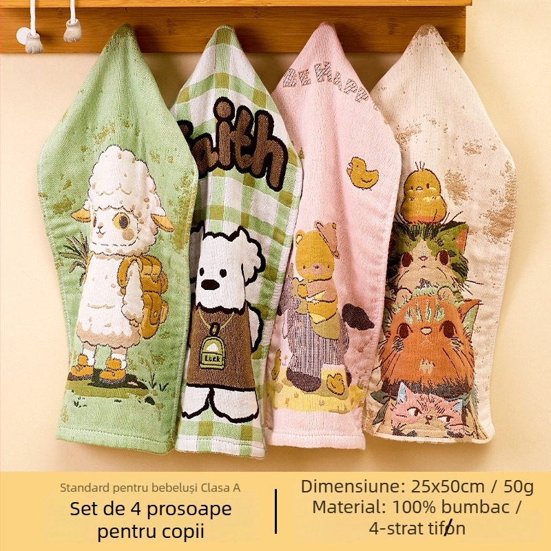 Prosop pentru față din bumbac pur - țesătură jacquard, 32 fire, greutate sub 50 g