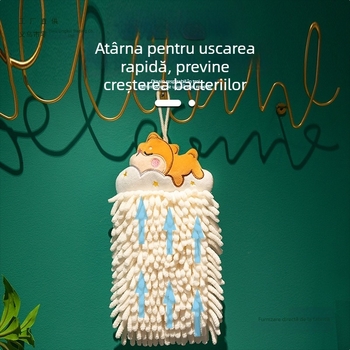 Prosop de mână chenille, pentru bucătărie și baie – absorbant, uscare rapidă, 70 g, design cu desene animate pentru copii