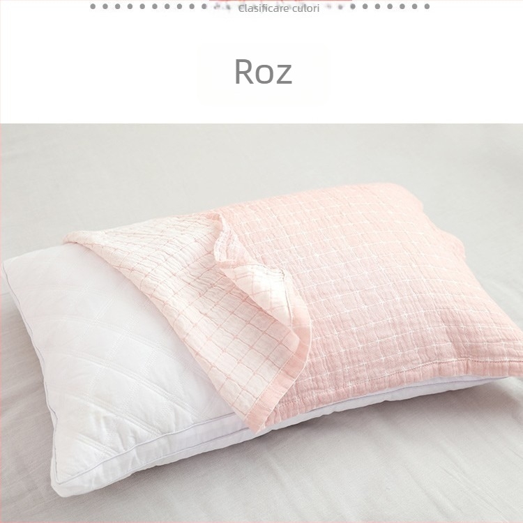 Set fețe de pernă din 100% bumbac, stil japonez, țesătură din bumbac muselină, anti-acarieni