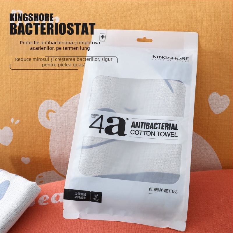 Față de pernă din bumbac 100%, King Shore/Gold Number, cu două fețe, antiacarieni și antibacterian, cu trei straturi îngroșate