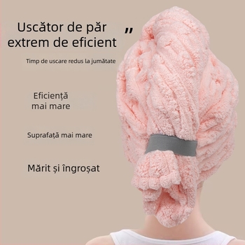 Green Ring căciulă din fleece coral pentru uscat păr, 150D, 120-139 g, personalizare disponibilă