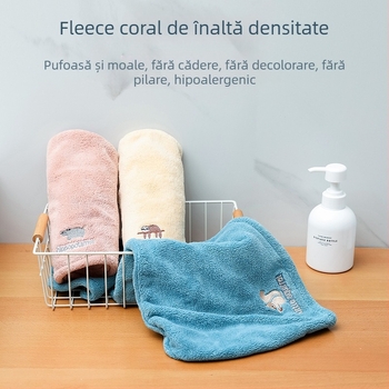 șorț de păr din fleece coral, 14 fire, tiv margine, greutate 50–79 g, superabsorbant și uscare rapidă