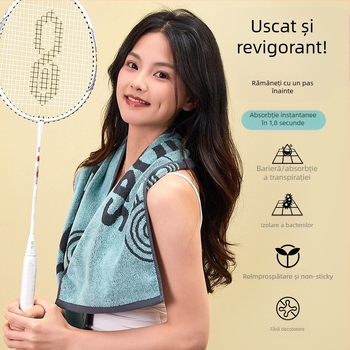 Prosop de sport din bumbac, absorbant la transpirație, fără scame, țesătură jacquard, 100–120 g, Arsof/elis