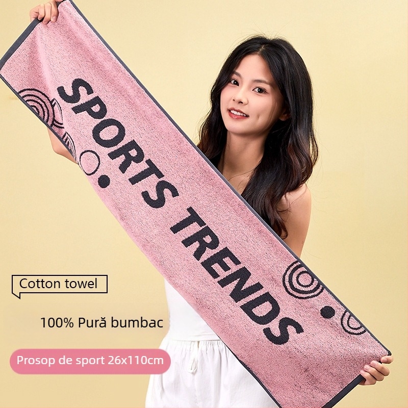 Prosop de sport din bumbac, absorbant la transpirație, fără scame, țesătură jacquard, 100–120 g, Arsof/elis
