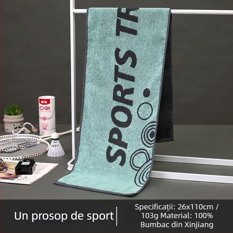 Prosop de sport din bumbac, absorbant la transpirație, fără scame, țesătură jacquard, 100–120 g, Arsof/elis
