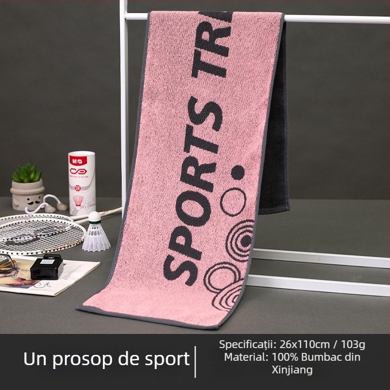 Prosop de sport din bumbac, absorbant la transpirație, fără scame, țesătură jacquard, 100–120 g, Arsof/elis