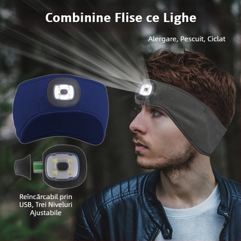 Bandă de cap din polar fleece cu încălzire pentru urechi, activități în aer liber – adulți, unisex, stil Leisure, potrivită pentru alergare și ciclism