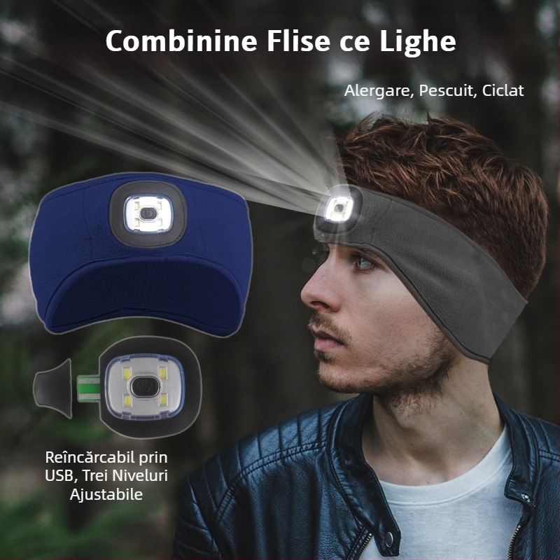 Bandă de cap din polar fleece cu încălzire pentru urechi, activități în aer liber – adulți, unisex, stil Leisure, potrivită pentru alergare și ciclism