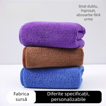 Prosop auto din fleece coral, logo personalizabil, 58 g, microfibră cu fir simplu, multifuncțional, absorbție rapidă a apei