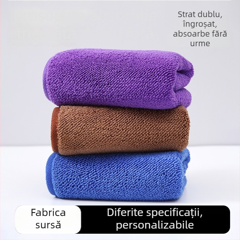 Prosop auto din fleece coral, logo personalizabil, 58 g, microfibră cu fir simplu, multifuncțional, absorbție rapidă a apei