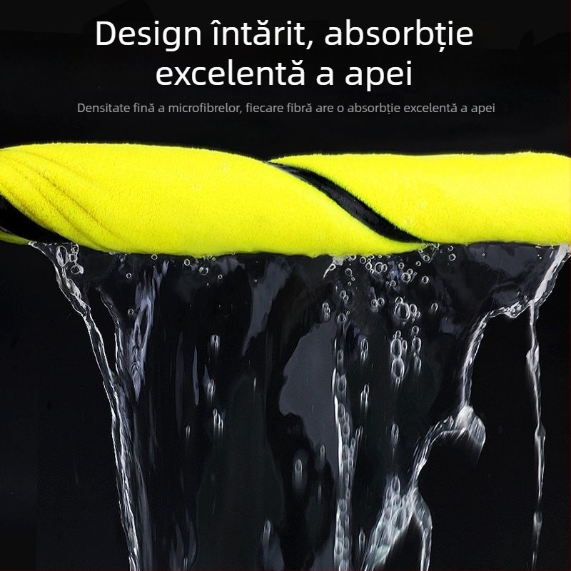 Prosop de curățare auto, față dublă din fleece coral, absorbent și gros, din fibre ultra-fine (Material: fibre ultra-fine)