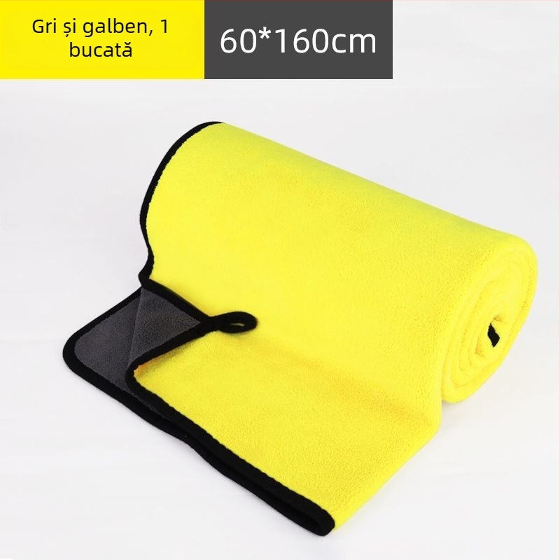Prosop de curățare auto, față dublă din fleece coral, absorbent și gros, din fibre ultra-fine (Material: fibre ultra-fine)
