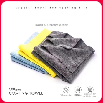 Prosop din microfibră auto pentru lustruire și ștergere - 300 g, microfibră warp-knitted, fir împletit, fibre ultrafine