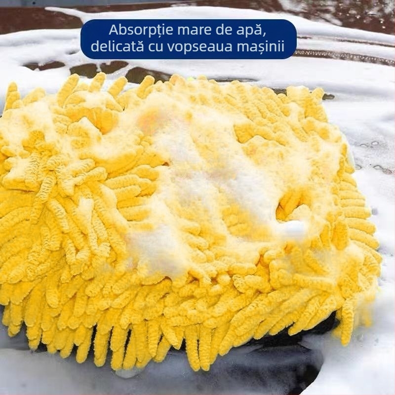 Mănuși pentru spălat mașina din chenille, impermeabile, cu față dublă și căptușeală fleece