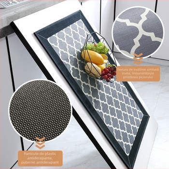 Covoraș de bucătărie din in - absoarbe apa și ulei, antiderapant, impermeabil