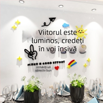 Sticker de perete 3D autoadeziv cu cuvinte inspiraționale, în stil Instagram, din acrilic, pentru living, dining și dormitor