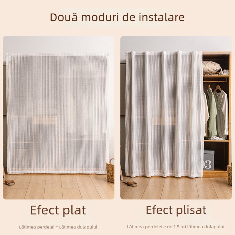 Perdea pentru garderobă din plasă – protecție împotriva prafului, tip perdea: plasă, stil modern minimalist