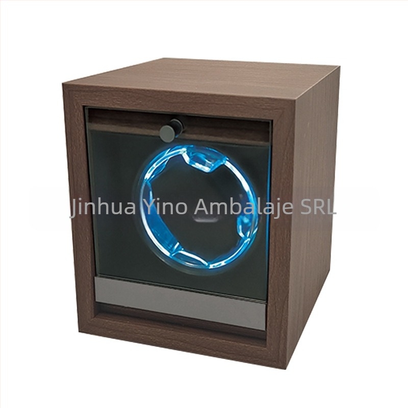 Casetă de învârtire a ceasurilor, electrică, MDF/ABS cu memory foam, ușă de sticlă, pentru ceasuri mecanice