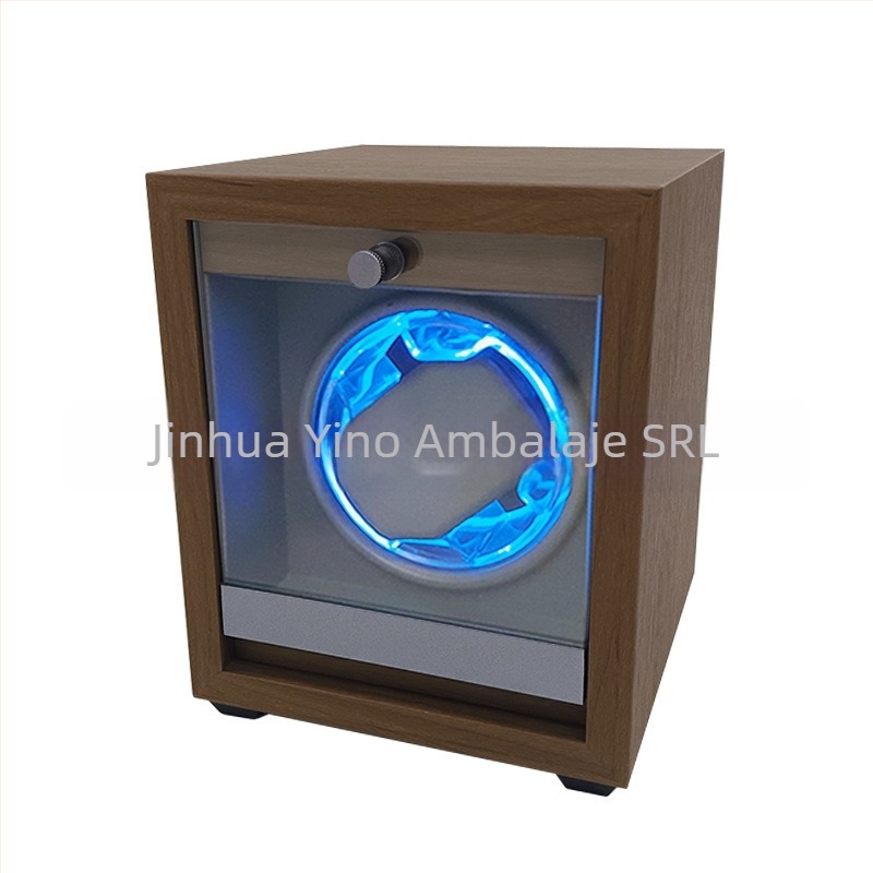 Casetă de învârtire a ceasurilor, electrică, MDF/ABS cu memory foam, ușă de sticlă, pentru ceasuri mecanice