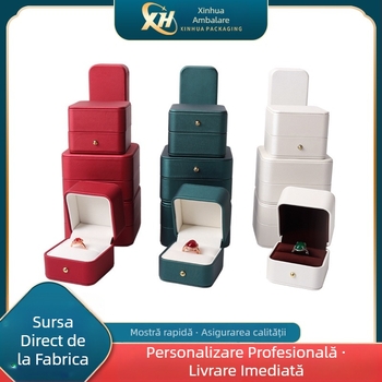 Cutie de ambalare bijuterii din piele PU pentru inel, pandantiv și brățară – cutie pentru inel, cutie pentru brățară