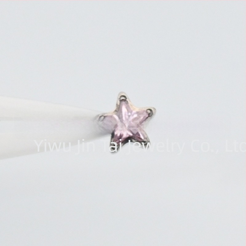 Cercei pentru buze din aliaj de titan ASTM F-136, formă geometrică pentagram, unisex, seria Prințesa