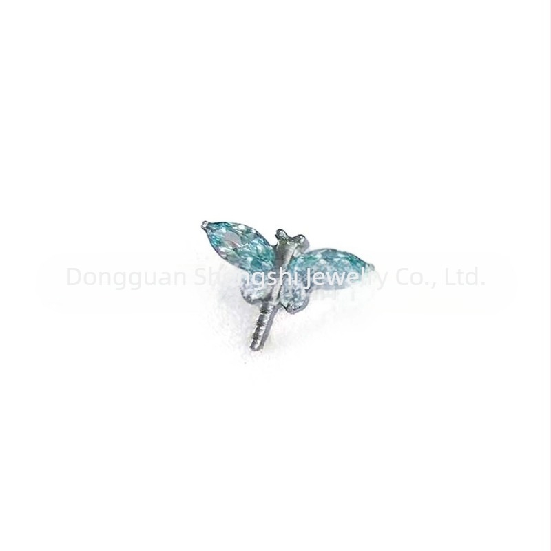 Cercei dragonfly din aliaj de titan G23, cu zircon încrustat, design geometric, unisex