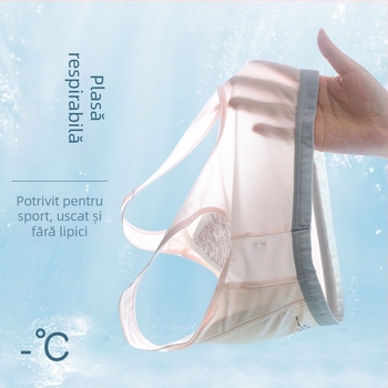 Sutien sport din bumbac cupe complete, cupe subțiri formate din burete, panouri respirabile din plasă, bretele fixe duble (pentru vârstele 12–15)