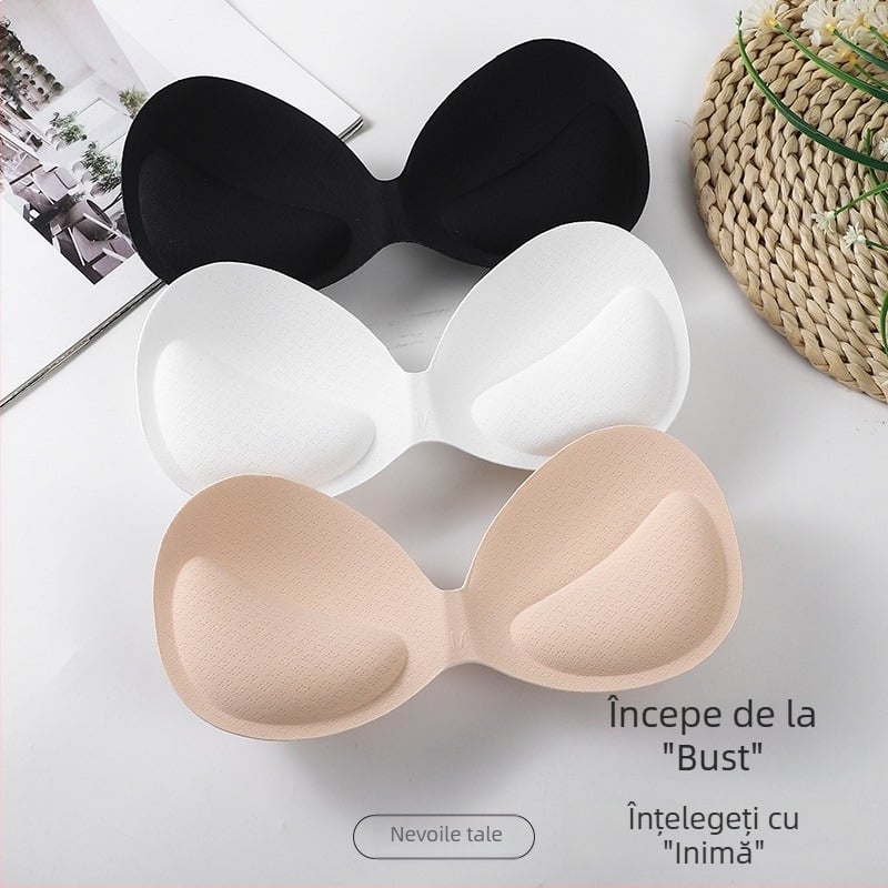 Padă de sutien integrată cu grosime, din material respirabil și bumbac cu elasticitate înaltă, pernă internă conectată pentru push-up și modelare a spatelui