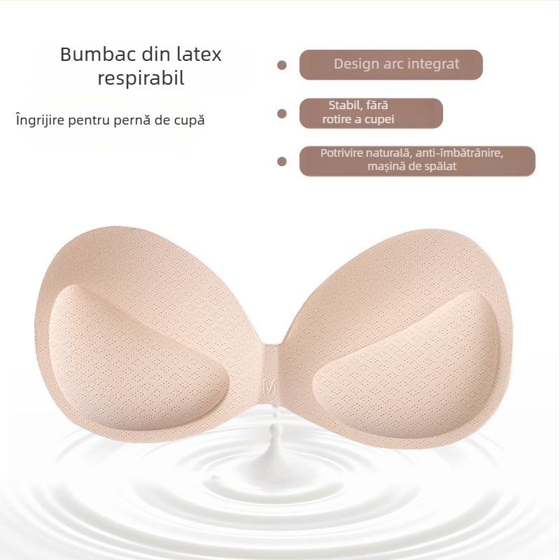Padă de sutien integrată cu grosime, din material respirabil și bumbac cu elasticitate înaltă, pernă internă conectată pentru push-up și modelare a spatelui
