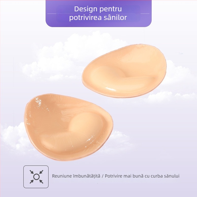 Padă pentru sân - formă inimă, autoadezivă, față dublă impermeabilă, bumbac gros