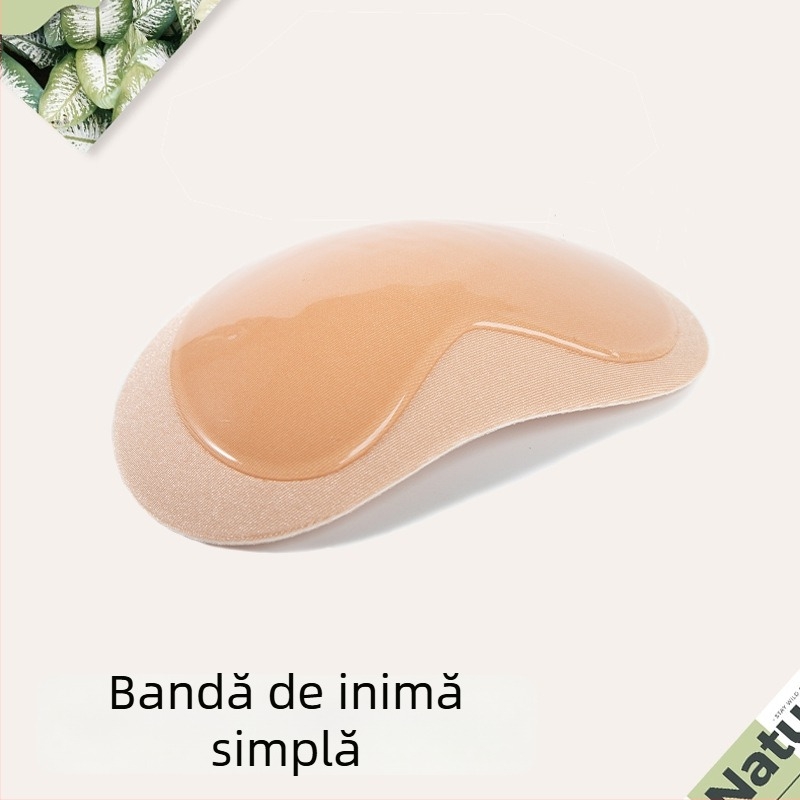 Padă pentru sân - formă inimă, autoadezivă, față dublă impermeabilă, bumbac gros