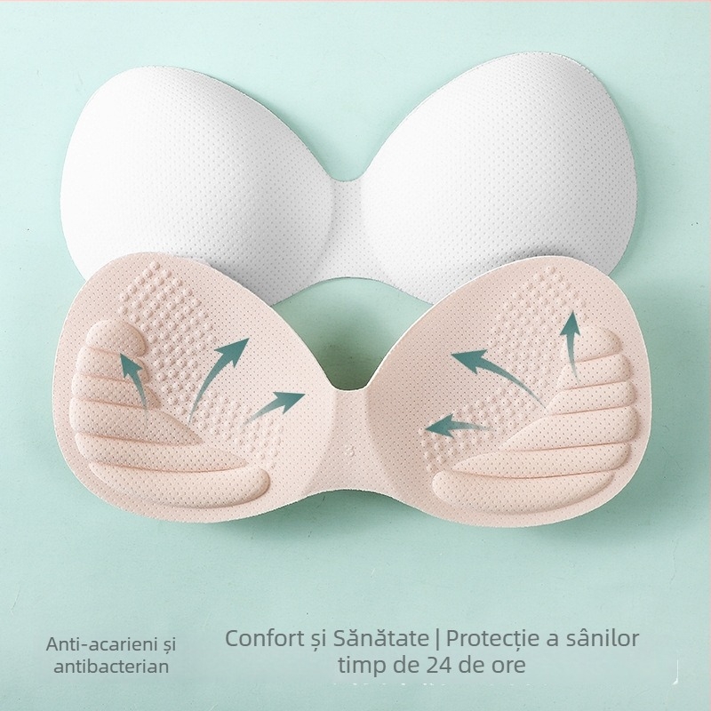 Insertii pentru sâni, 2,5 cm, latex imitatie, într-o singură piesă, moi și respirante, cupă din burete pentru sutien