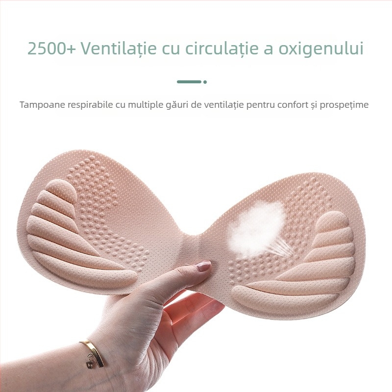 Insertii pentru sâni, 2,5 cm, latex imitatie, într-o singură piesă, moi și respirante, cupă din burete pentru sutien