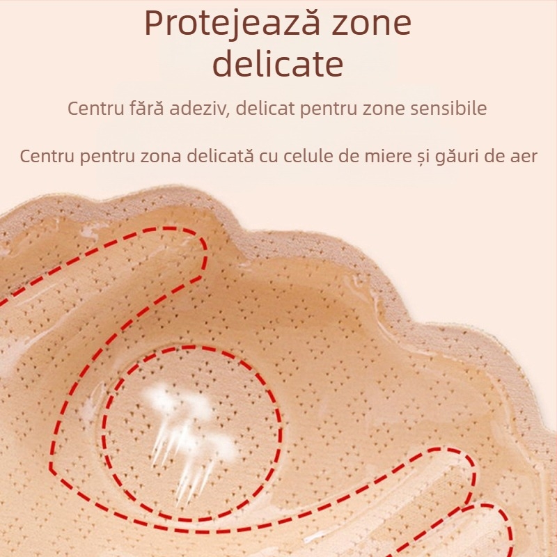 Dischete reglabile rotative pentru sâni mici – Strângere și ridicare, cu adeziv biologic protector, îngroșate, material: nylon, formă de mamelon: floare, Gelefen, pentru fotografii de nuntă