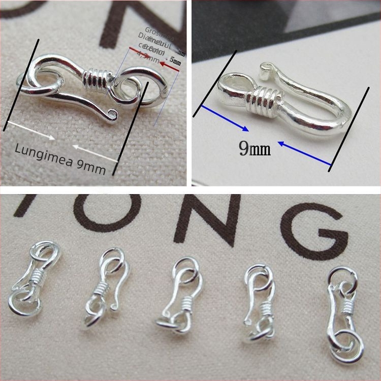 Închizătoare DIY pentru bijuterii – argint 925, electroplating, închizătoare în formă de S/figură‑8, pentru colier și brățară