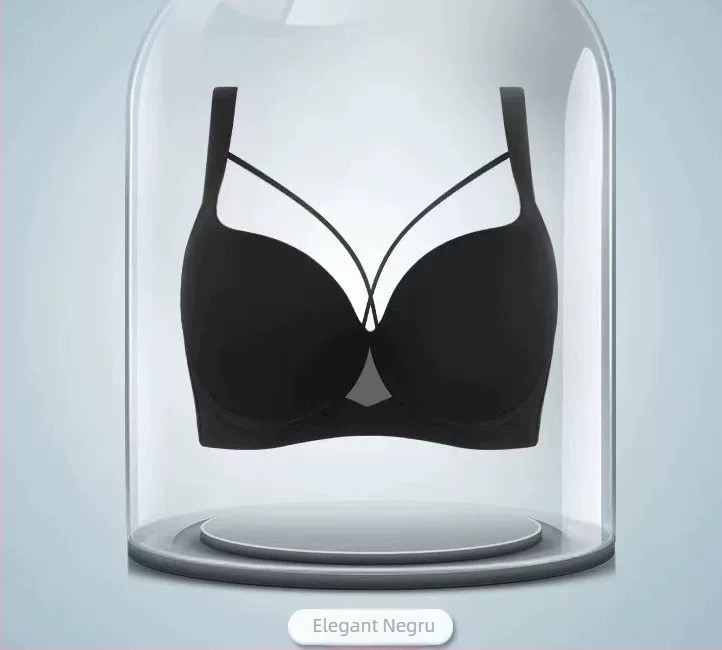 Sutien din modal, fără cusături, cu cupă completă, push-up și adunare, respirabil, bretele fixe duble, închidere spate cu patru rânduri de cârlige.