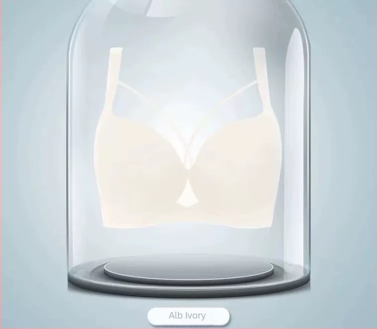 Sutien din modal, fără cusături, cu cupă completă, push-up și adunare, respirabil, bretele fixe duble, închidere spate cu patru rânduri de cârlige.