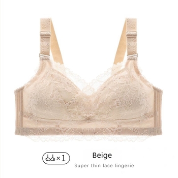 Sutien din dantelă cu cupă întreagă, fără sârmă, push-up, bretele detașabile duble, închidere la spate cu patru rânduri de cârlige