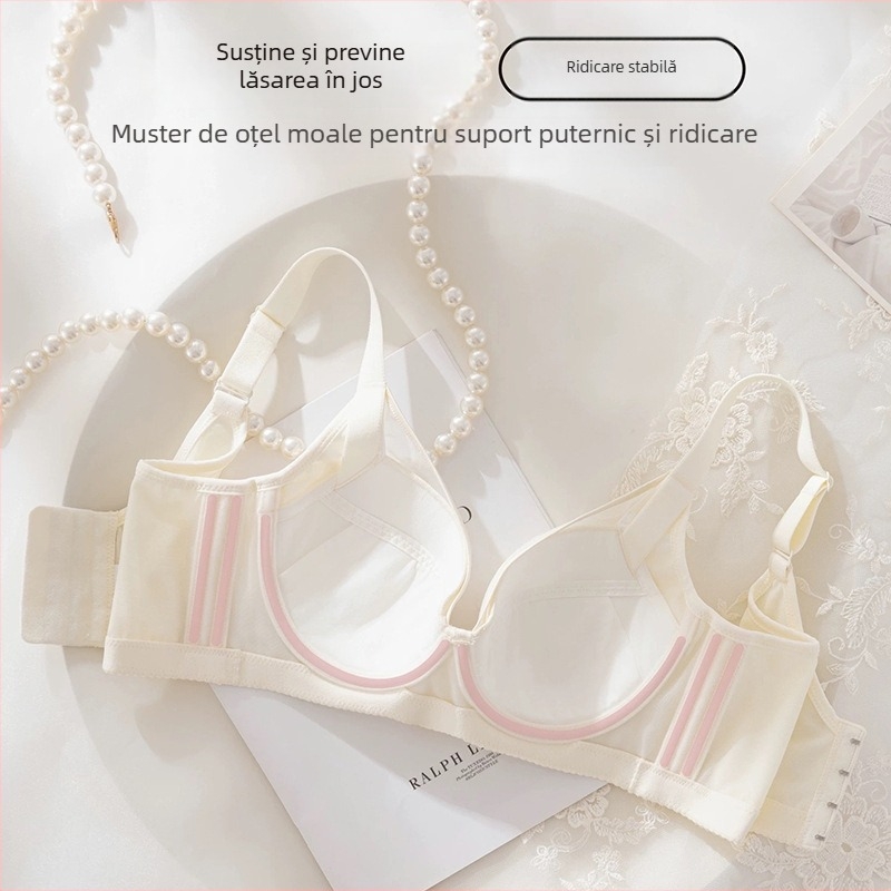 Sutien | Cupe 3/4, cupă subțire turnată, material modal, respirabil, bretele reglabile, închidere în spate cu patru rânduri de cârlige