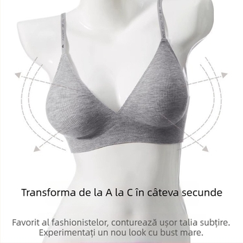 Sutien fără fir din nylon, cupa 3/4, decolteu în V profund, fără cusături, uscare rapidă