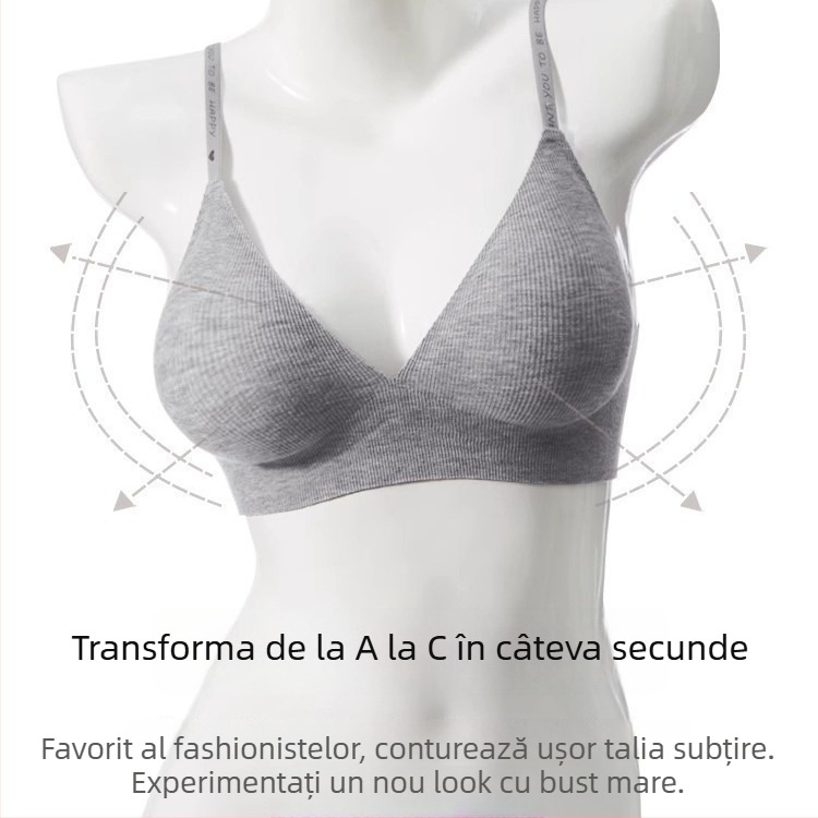 Sutien fără fir din nylon, cupa 3/4, decolteu în V profund, fără cusături, uscare rapidă