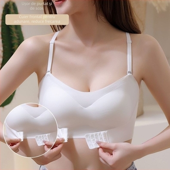 Sutien fără bretele, cupă 3/4, cupe modelate subțire, fără inele metalice, material nylon
