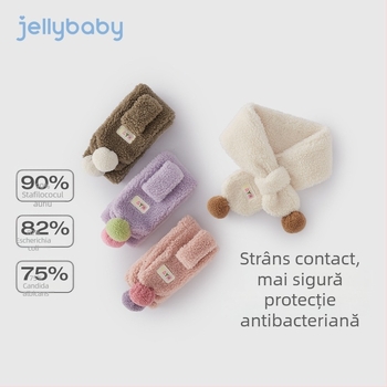 Fular din pluș unisex, căptușit, iarnă caldă, poliester >96%, protecție încrucișată a gâtului