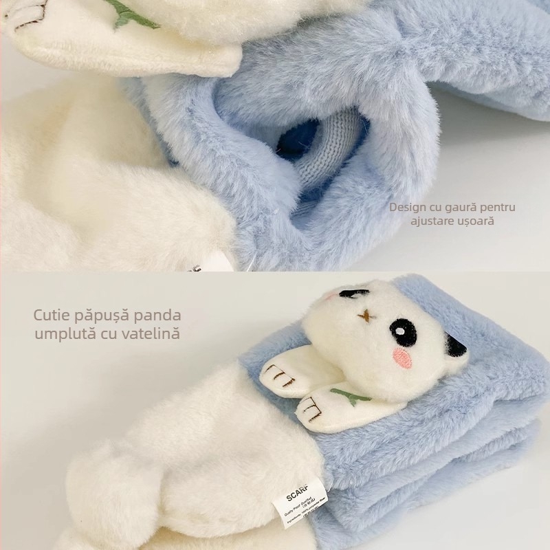 Fular pentru copii cu model cartoon, unisex, cald iarnă, pentru uz în exterior
