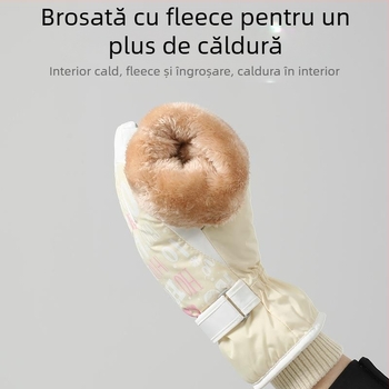 Mănuși de schi din lână, unisex, încălzire, design cu degete separate, stil drăguț, potrivite pentru 6–50 de ani