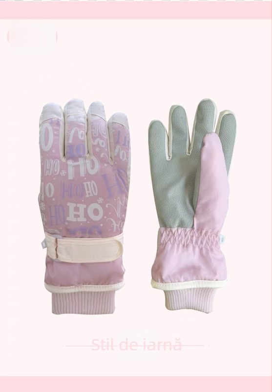 Mănuși de schi din lână, unisex, încălzire, design cu degete separate, stil drăguț, potrivite pentru 6–50 de ani
