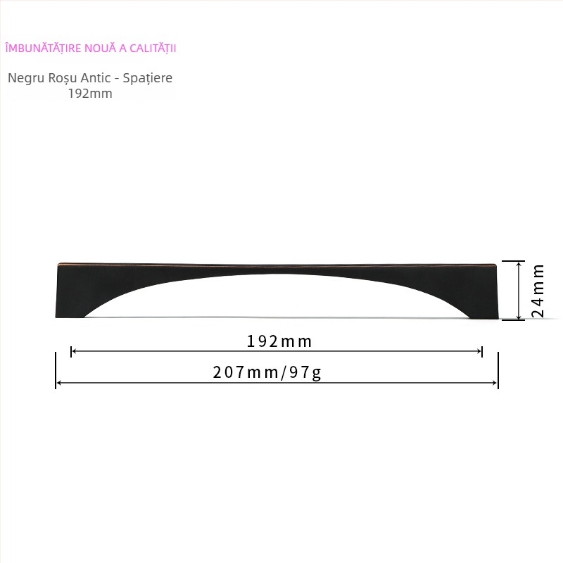 Mâner Nordic pentru uși de dulap și mobilier – stil modern minimalist, aliaj de zinc, placare electrolitică, modelul 96