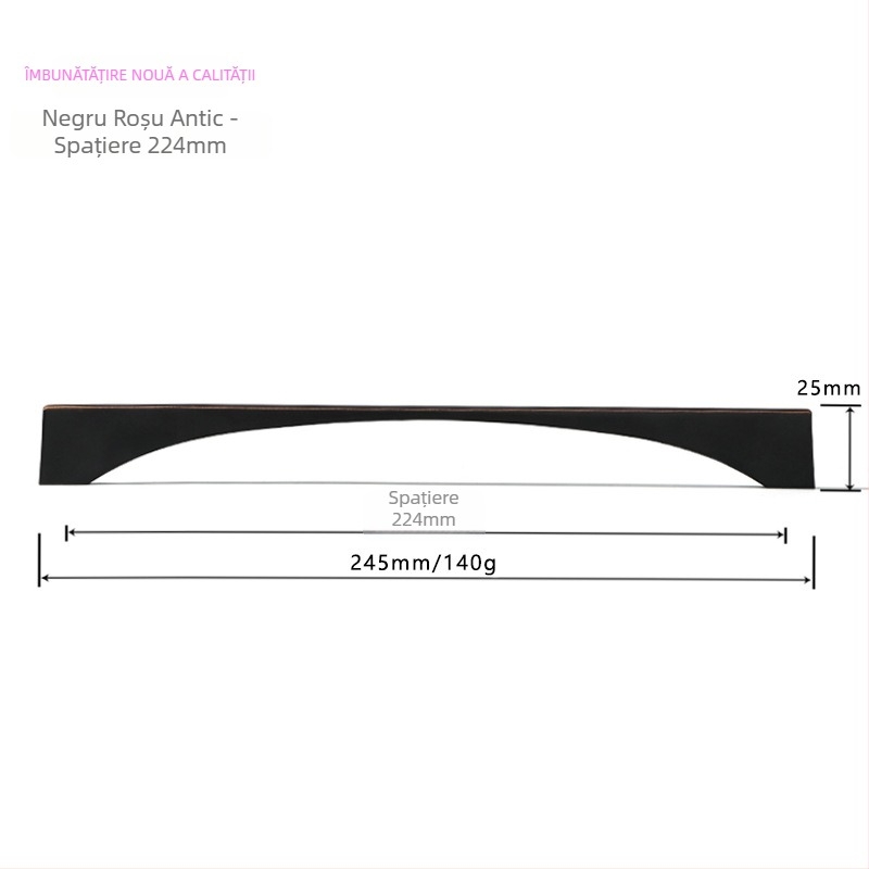 Mâner Nordic pentru uși de dulap și mobilier – stil modern minimalist, aliaj de zinc, placare electrolitică, modelul 96
