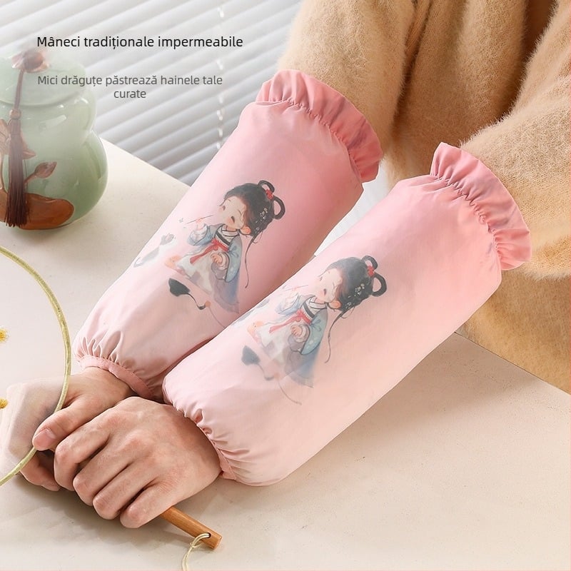 Manșete cu broderie în desene animate, material: pânză memory + tif, rezistente la apă