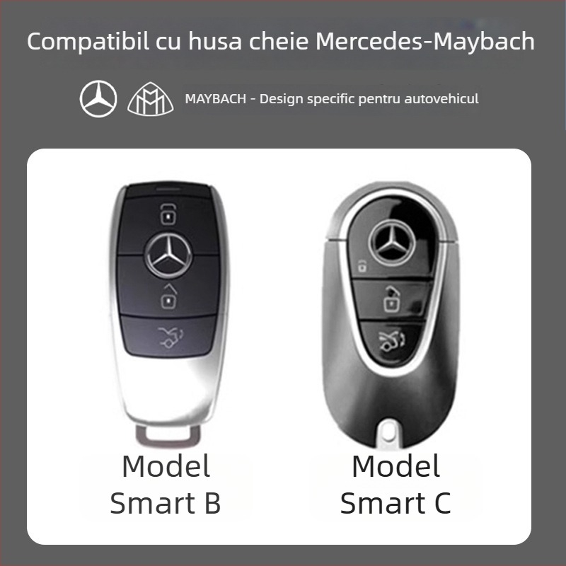 Husă de cheie Maybach și Mercedes-Benz – carcasă minimalistă din aliaj zinc, compatibilă cu S-Class S450L/S480/S500L, GLS, C260L | Cod produs TB-781658809820